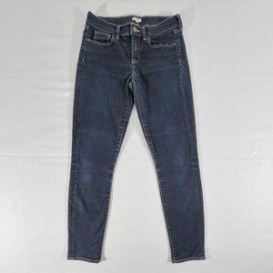 J CREW Women's 26/28 (Actual 29" x 29") Stretch Dark Wash Skinny Jeans Mid Rise